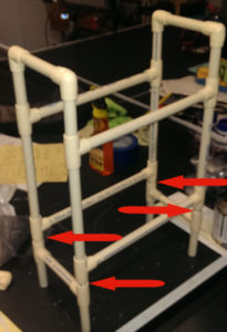 Red Arrows point to spacers Frame